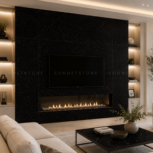Galaxy of Golden Speckles Black Galaxy Granite Distinctive Starry Black Backdrop Premium Stone Slab Elegant Countertop Surface - Product Image 3