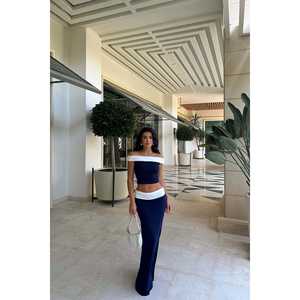 Ensemble de costume bicolore bleu marine pour femmes - Product Image 4