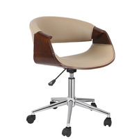 Chaise de bureau à domicile à vente chaude chaise de bureau en bois à dossier bas en forme de U avec rotation à hauteur réglable à 360