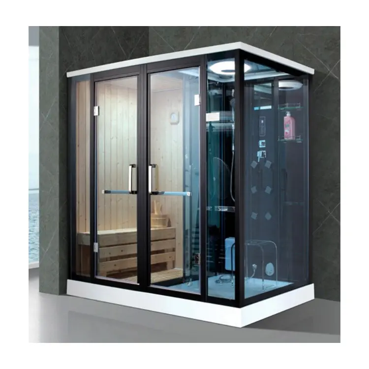 Sauna portátil de diseño moderno, cuarto de vapor combinado, ducha de vapor de lujo con sala de Sauna