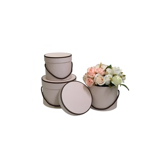 Xô ôm hoa thời trang và đơn giản, hộp quà ba mảnh tròn, Xô tròn, hộp hoa cầm tay - Product Image 6