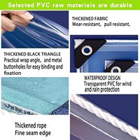 Bâche en PVC tissé transparente imperméable avec œillets renforcés pour serre, patio et enclos extérieur