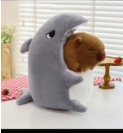 Vente en gros de jouets en peluche de 35 cm de qualité supérieure, capybara portant une combinaison de requin ou une combinaison de grenouille, vente directe d'usine