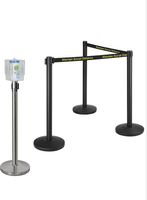 Luxe haut de gamme aéroport supermarché centre commercial noir métal contrôle des foules barrière file d'attente ligne ceinture bannière support corde ceinture rétractable
