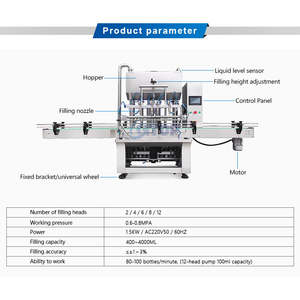Remplisseur de bouteilles entièrement automatique2 4 à 6 têtes Machine de remplissage de shampoing Détergent liquide chimique Toner Équipement de remplissage démaquillant - Product Image 6