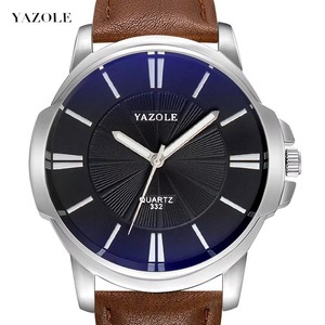 YAZOLE 332 <span class=keywords><strong>Montre</strong></span> <span class=keywords><strong>Bracelet</strong></span> Homme Luxe à Cadran Lumineux Étanche, <span class=keywords><strong>Bracelet</strong></span> en <span class=keywords><strong>Cuir</strong></span> Haut de Gamme, Style Décontracté à Quartz - Product Image 4