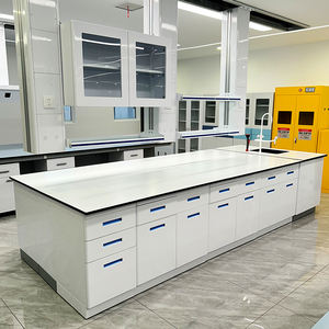 Étagère de stockage centrale pour banc d'essai de laboratoire pharmaceutique avec armoire <span class=keywords><strong>à</strong></span> eau en acier inoxydable et table d'essai - Product Image 1