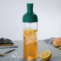 Bouteille en verre transparent avec filtre Bec en silicone Matériau en verre à haute teneur en borosilicate Pot de brassage à froid étanche