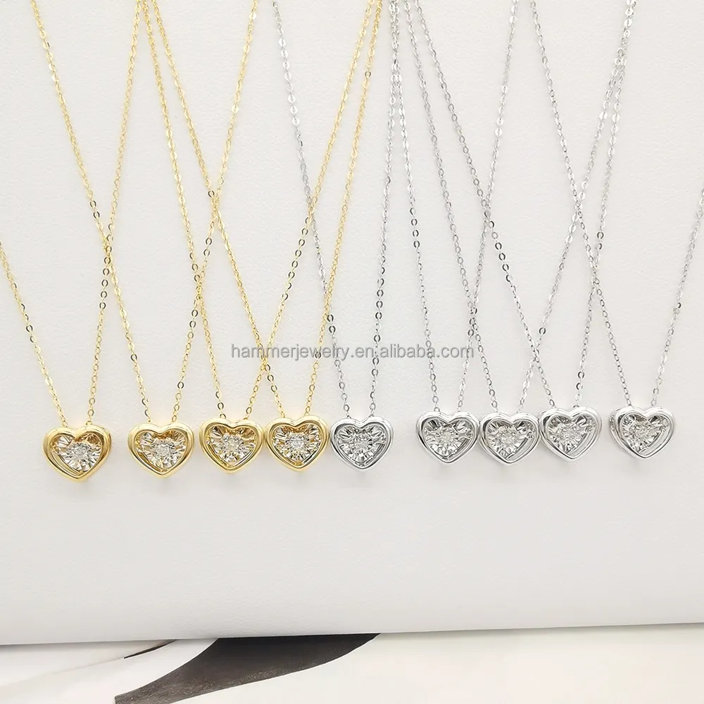 Fijne Sieraden 18K Gouden Sieraden Au750 Massief Gouden Dansende Diamant Hartvormige Ketting Oorbellen Gouden Sieraden Sets