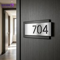 Plaque murale LED 3D personnalisée en acrylique et acier inoxydable avec halo lumineux pour intérieur/extérieur – Logo d'entreprise, numéro de maison – Robuste