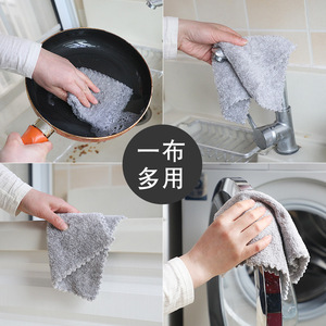 Bamboo Charcoal Fiber Dishcloths 5 Pack Microfiber Non Greasy Lint Free Absorbent Kitchen Cleaning Cloths Rectangle Solid Color - Product Image 4