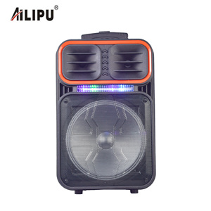 Dj Sound System 12 Inch Sub Woofer <strong>Ring</strong> Light Karaoke Big Amplifier Wireless Trolley Speaker with FM - Product Image 2