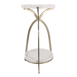 Tavolino da cocktail in marmo con struttura in metallo dorato, tavolino rotondo per soggiorno o camera da letto. - Product Image 4