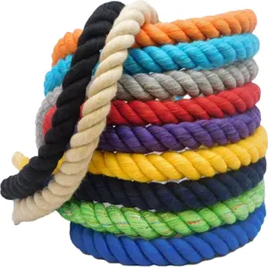 RIOOP Single Strand Macrame Cord Cheap Premium Cotton Wholesale 18 Colors Free 3MM Coated Twisted Cotton Rope Shoes 100M