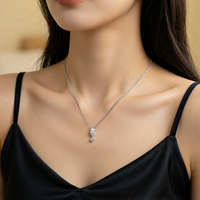 Collier exquis en argent S925 avec moissanite taille œil de cheval 1 carat pour femme, parfait pour le quotidien, les mariages et les fêtes