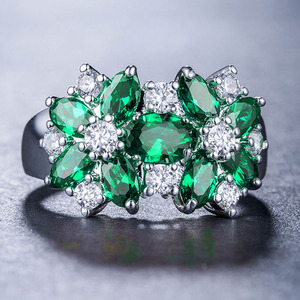 Flower Marquise Design Ring Colorful Style Finger Ring for Women - Product Image 1