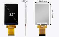 Layar LCD TFT 3.5 inci 320*480 50 pin MCU SPI RGB interface ILI9488 Drive 250nits