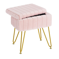 Banc ottoman moderne en velours blanc, confortable, pour la maison, tabouret, chaise, pouf, siège, repose-pieds, rangement pour chambre à coucher
