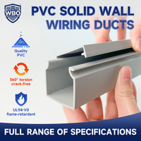 Goulotte de câblage murale solide en PVC WBO, grise, pour usage industriel, système de gestion des câbles électriques, ignifuge UL94 V-0, CE