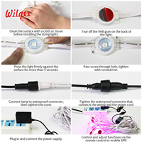 Luces Inteligentes RGB Permanentes para Exteriores con Temporizador, Resistentes al Agua IP67, Control Remoto de Doble Modo por Aplicación, Sincronización con Música, Regulables, Garantía de 5 Años