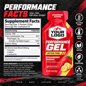 Gel de Performance Fraise-Banane Portable Format Poche Facile à Transporter Sans Caféine Énergie Rapide Maintient l'Endurance Longue Distance - Product Image 4