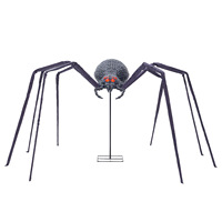 Nouvelle Arrivée MCT : Araignée Géante d'Halloween pour Cour, Décoration Thème Maison Hantée, Électrique, Activée par le Mouvement et Lumineuse