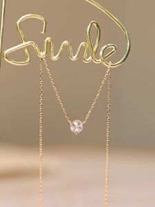 Xinfly Fashion Fine Jewelry Wholesale 18K Real Gold <b>Necklace</b> with 0.30ct Natural Diamond Three Claws Design Custom - Product Image 5