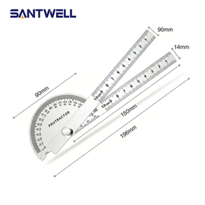 Règle d'angle universelle en acier inoxydable à double bras 0-180° °   Outil de mesure carré réglable pour le travail du bois - Product Image 6