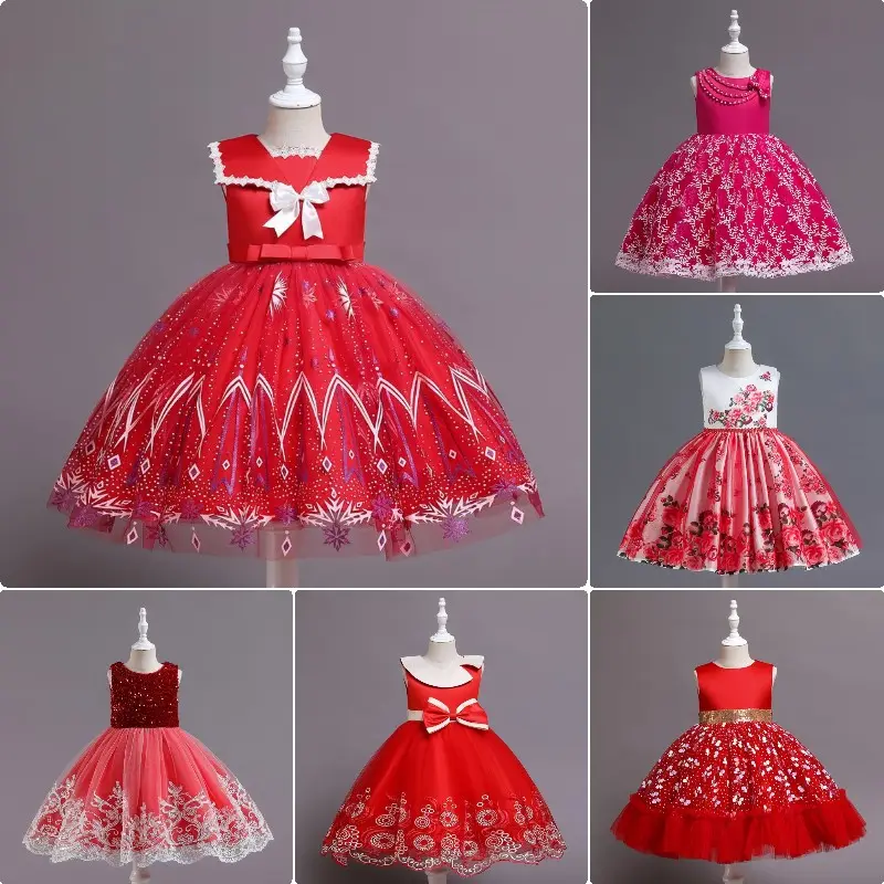 MQATZ Wholesale Summer Kids Girls Formal Party Wear Clothing Dress Layered Baby Girls' Ball Gown Evening Dresses L1966XZ