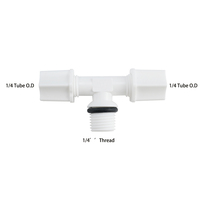 Tubo 1/4 Rosca media 1/4 Conector de compresión de ajuste de plástico para sistemas de ósmosis inversa de tubo RO
