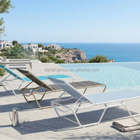 Chaise longue de jardin moderne en aluminium, réglable, pour piscine, plage, resort de luxe