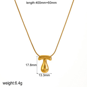 Collier en acier inoxydable de style européen et américain, design personnalisé, luxe discret, en acier titane plaqué or 18 carats - Product Image 5
