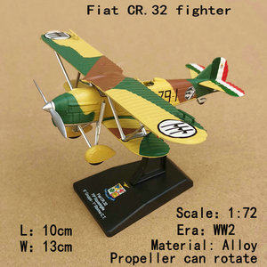 Modellini di Aerei della Seconda Guerra Mondiale 1/72, Caccia Fiat CR.32 Biplano 1:72, Kit Modellini di Aerei Italiani in Metallo Pressofuso - Product Image 1
