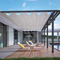 Système de toit rétractable en aluminium, ensemble complet pour la construction d'ombrages extérieurs