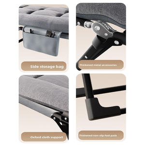 Lit de Camp E-RIKE Pliant et Inclinable pour Intérieur/Extérieur, Hauteur Réglable sur 6 Niveaux, Lit Pliant Portable pour Adultes - Product Image 4