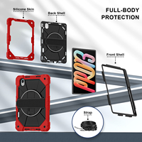 Étui de protection WESOROL pour Lenovo Xiaoxin Pro 13 Pro GT 13 Idea Tab Pro Gen 2 TB390 360 avec support, bandoulière et porte-stylo, rouge et noir