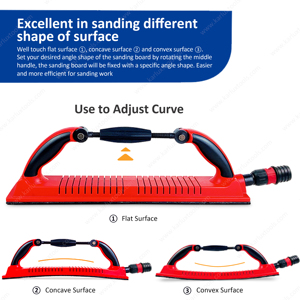 Bloque de lijado de mano ajustable, gancho y bucle de 70x400mm, extracción libre de polvo, herramienta de pulido de bloques de molienda flexible de plástico - Product Image 6