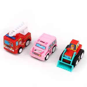6er Pack Autos pielzeug Zurückziehen Auto Bau fahrzeug Feuerwehr auto Modell Spielzeug Kinder Mini Spielzeug auto