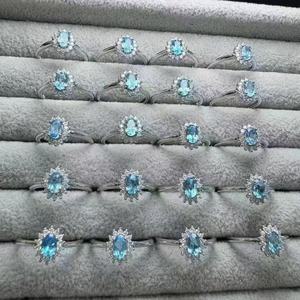 卸売 Kindfull クリスタル 天然 ハーキマーダイヤモンド クリスタル 楕円形 彫刻 ヒーリングストーン アクアマリン ガーネット 宝石 ジュエリー リング - Product Image 5