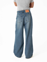 Jeans larges pour hommes personnalisés avec diamants, style vintage délavé, coupe baggy, avec œillets métalliques, OEM ODM