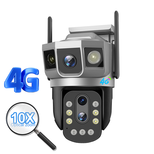 V380 Network Camera 10 Optical Zoom SC23-W-DL 12MP WiFi Outdoor CCTV Wireless IP Security Bullet PTZ Dual Lens 3 Images Camera