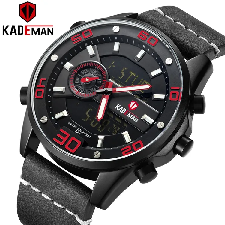 KADEMAN K6156G best watches for men double display led luminous chronograph design fitness men digital stylish watches
