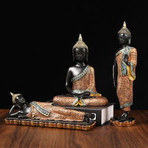 Venta al por mayor resina del sudeste tailandés restaurante decoración TV gabinete Zen entrada del Hogar adornos Asia estatua de <span class=keywords><strong>Buda</strong></span> reclinado - Product Image 4