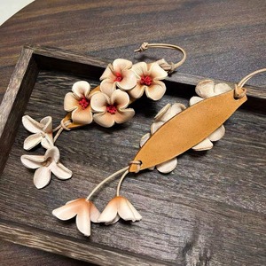 Weilei Top-grain Leather Osmanthus <b>Bag</b> <b>Charm</b> Handmade 3d Floral Tassel Pendant Chinese Style Literary Accessory Autumn Gifts - Product Image 5