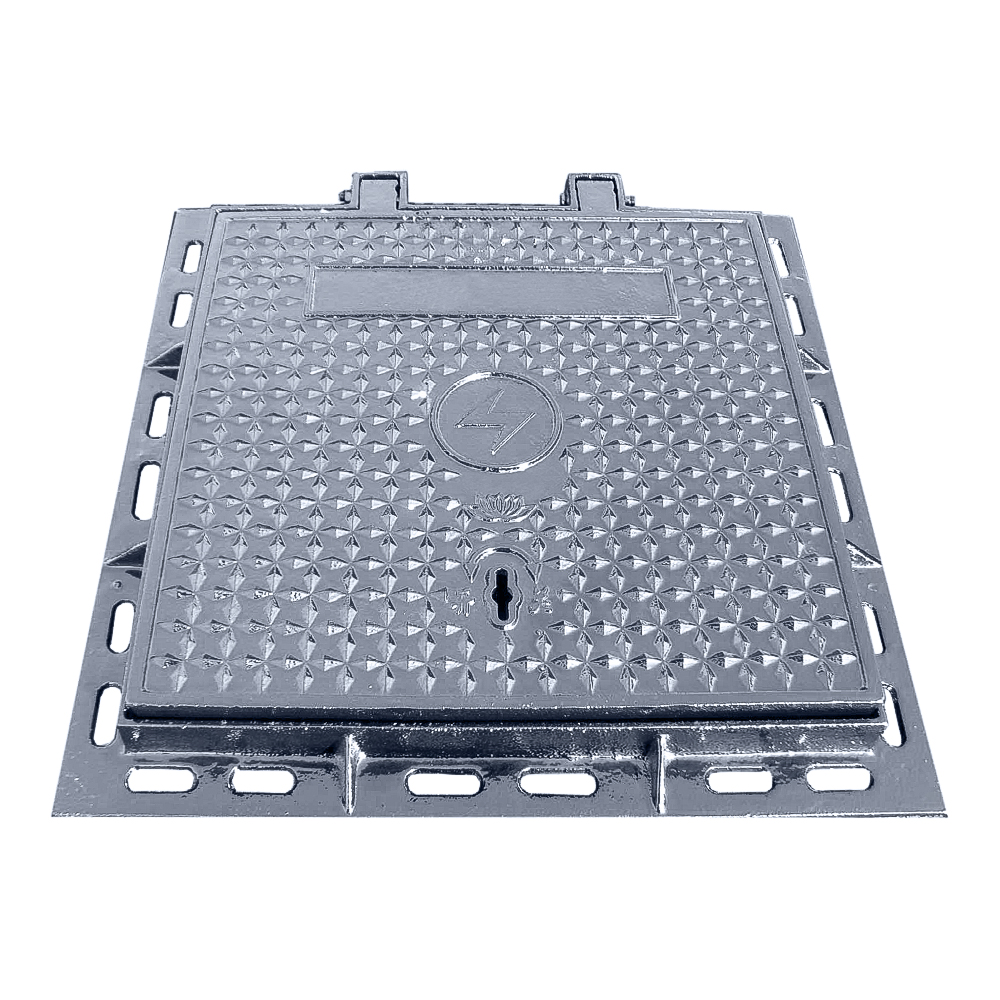 Чугунная крышка люка EN124 класса D400 из ковкого чугуна с рамкой, чугунная крышка люка