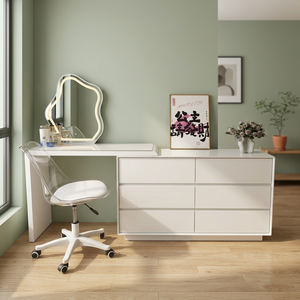 Modern Makeup <b>Vanity</b> <b>Table</b> With Lighted <b>Mirror</b> Storage Desk For Bedroom Furniture - Product Image 3