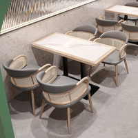 Canapé de restaurant en rotin avec dossier en cuir PU, taille personnalisée, prix abordable, luxe moderne, meubles KTV
