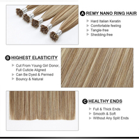 Extensions à micro-anneaux double tirage, cheveux vierges Remy, 50 mèches, 24 pouces, brun foncé, sans couture, fournitures de salon, vente en gros, fabricant OEM