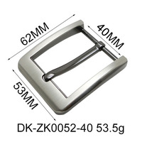 Boucle de ceinture en alliage de zinc brossé couleur canon de fusil de 40 mm, sans nickel, à simple ardillon, pour ceintures en cuir pour hommes, accessoires de travail, vente en gros