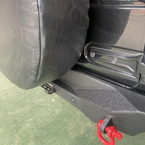 Parachoques trasero compatible con Jeep Wrangler 2018-2025-Diseño todoterreno con soporte para matrícula Acero texturizado negro, resistente - Product Image 5
